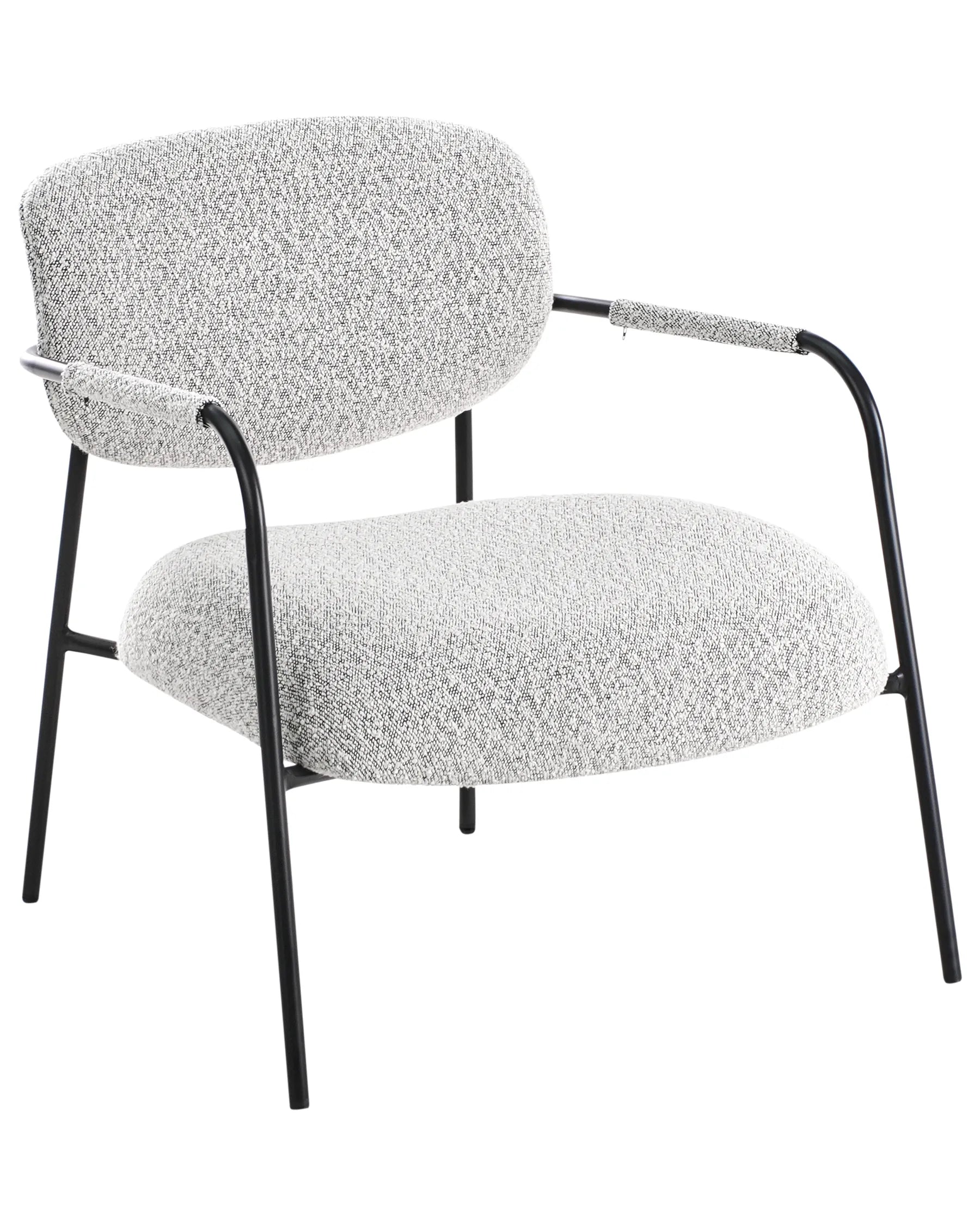 Armchair AUSVIKA Fabric Black/ White