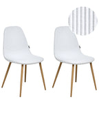Set of 2 Dining Chairs HILDEN Corduroy White
