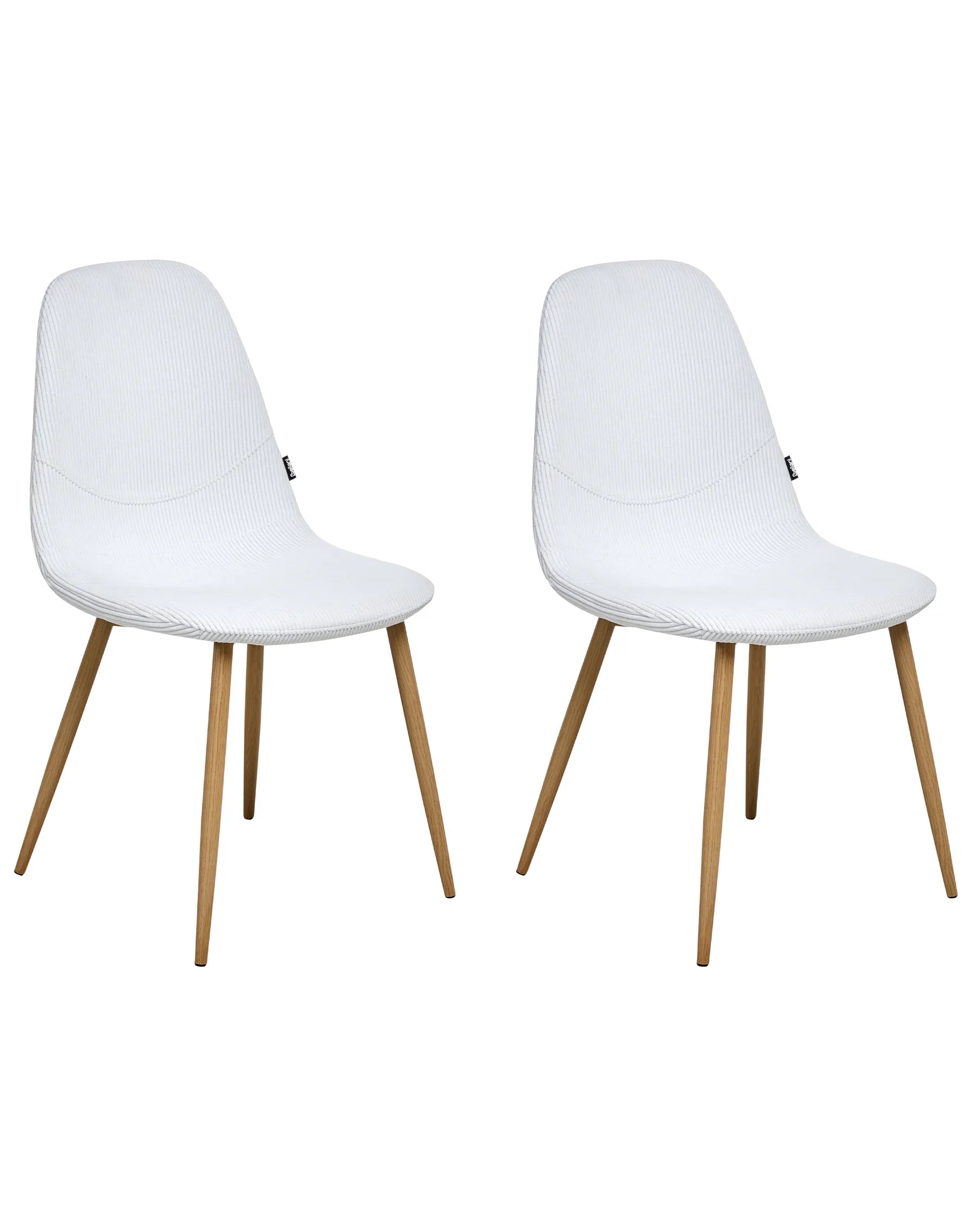 Set of 2 Dining Chairs HILDEN Corduroy White
