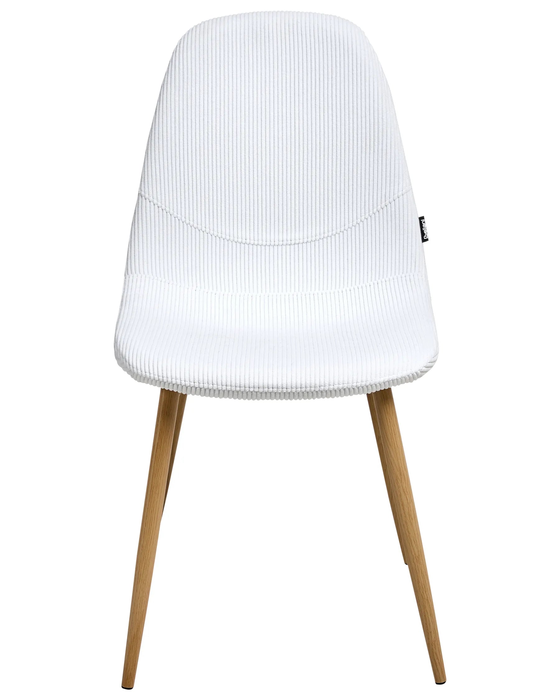 Set of 2 Dining Chairs HILDEN Corduroy White