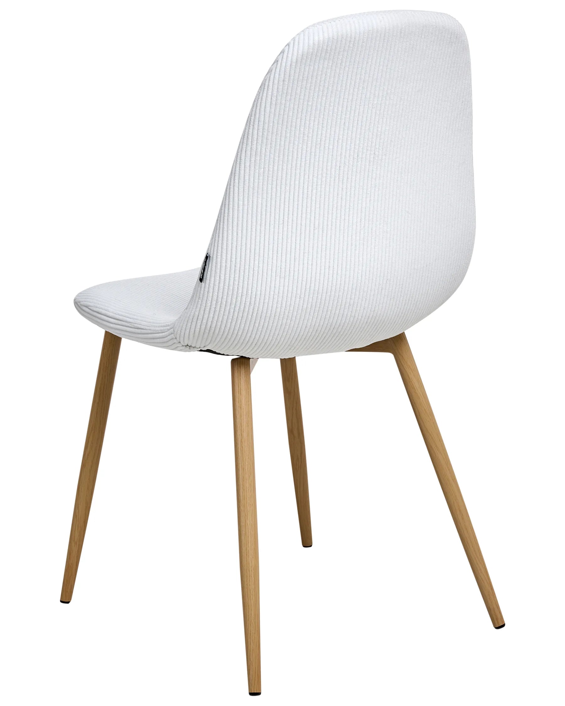 Set of 2 Dining Chairs HILDEN Corduroy White