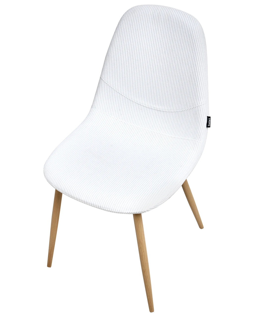 Set of 2 Dining Chairs HILDEN Corduroy White