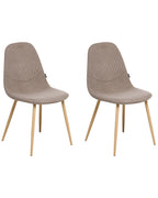 Set of 2 Dining Chairs HILDEN Corduroy Taupe
