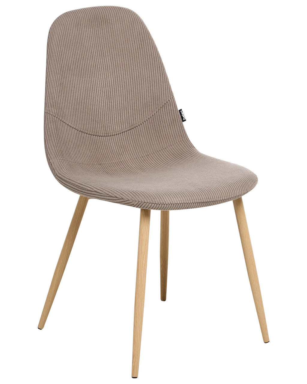 Set of 2 Dining Chairs HILDEN Corduroy Taupe