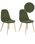 Set of 2 Dining Chairs HILDEN Corduroy Green