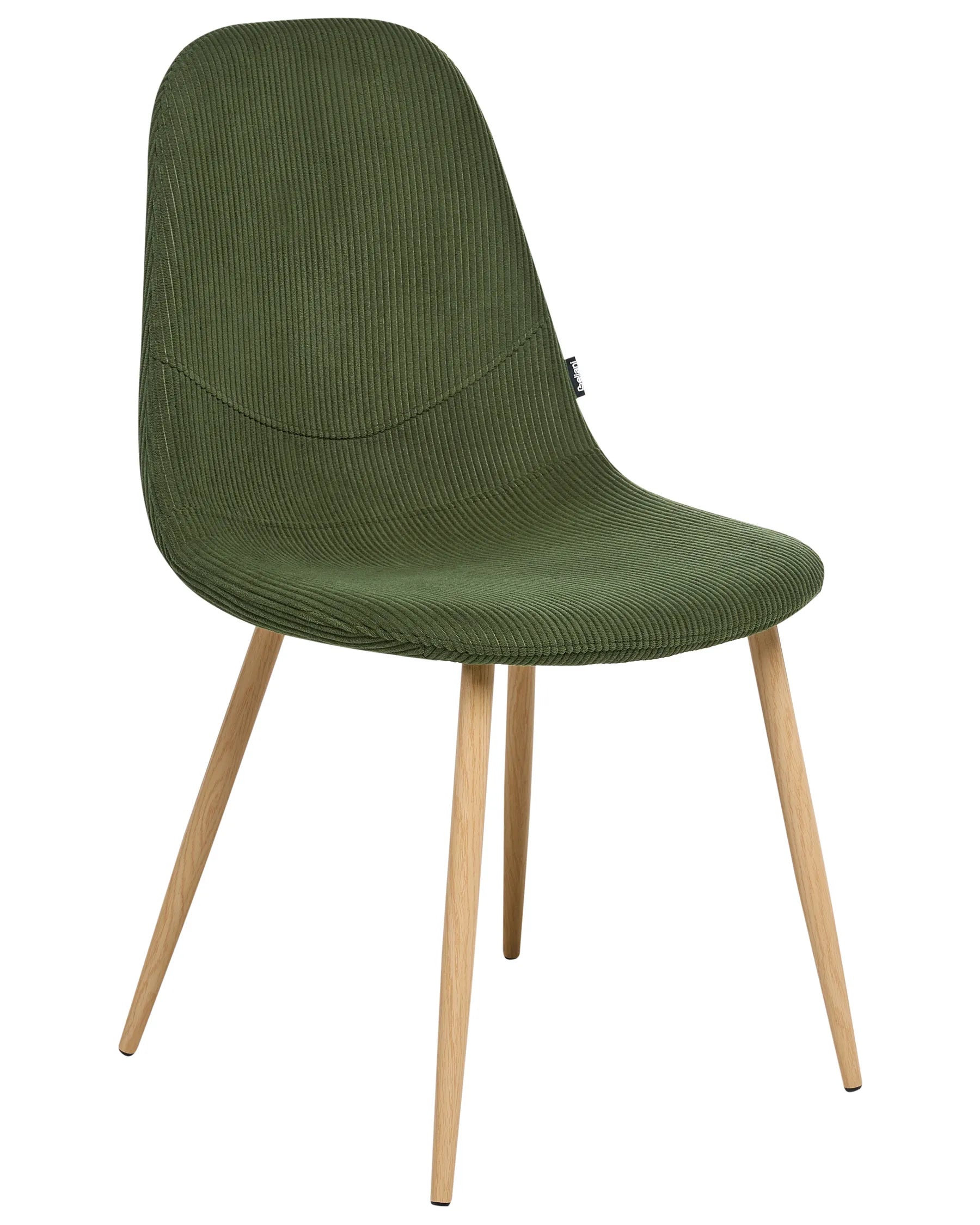 Set of 2 Dining Chairs HILDEN Corduroy Green