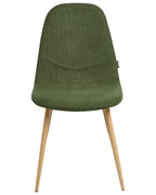 Set of 2 Dining Chairs HILDEN Corduroy Green