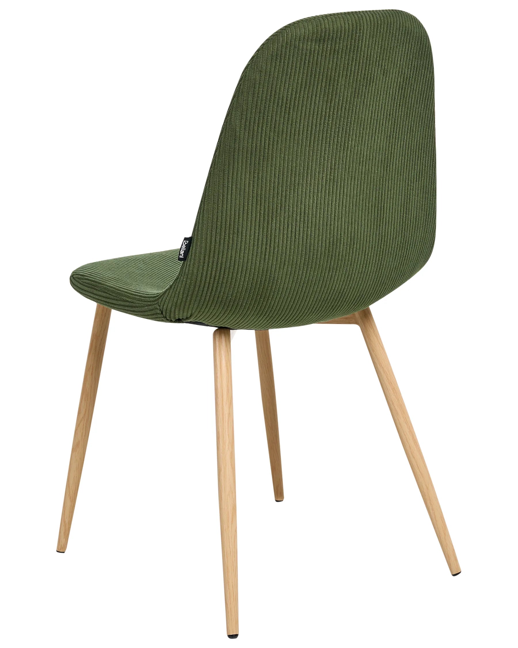 Set of 2 Dining Chairs HILDEN Corduroy Green