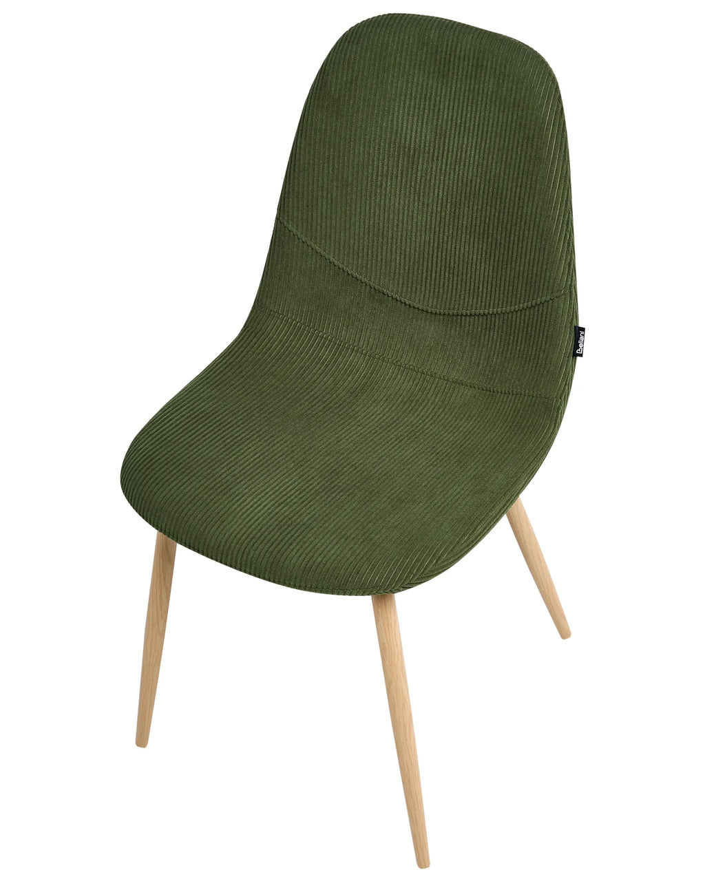 Set of 2 Dining Chairs HILDEN Corduroy Green
