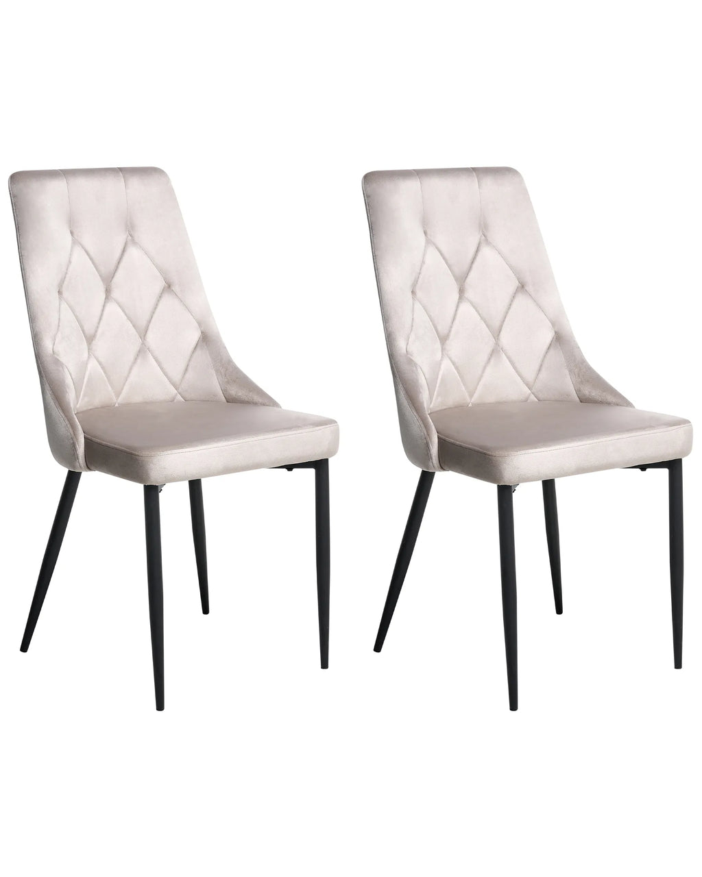 Set of 2 Dining Chairs AVENIR Velvet Taupe