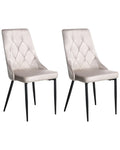 Set of 2 Dining Chairs AVENIR Velvet Taupe