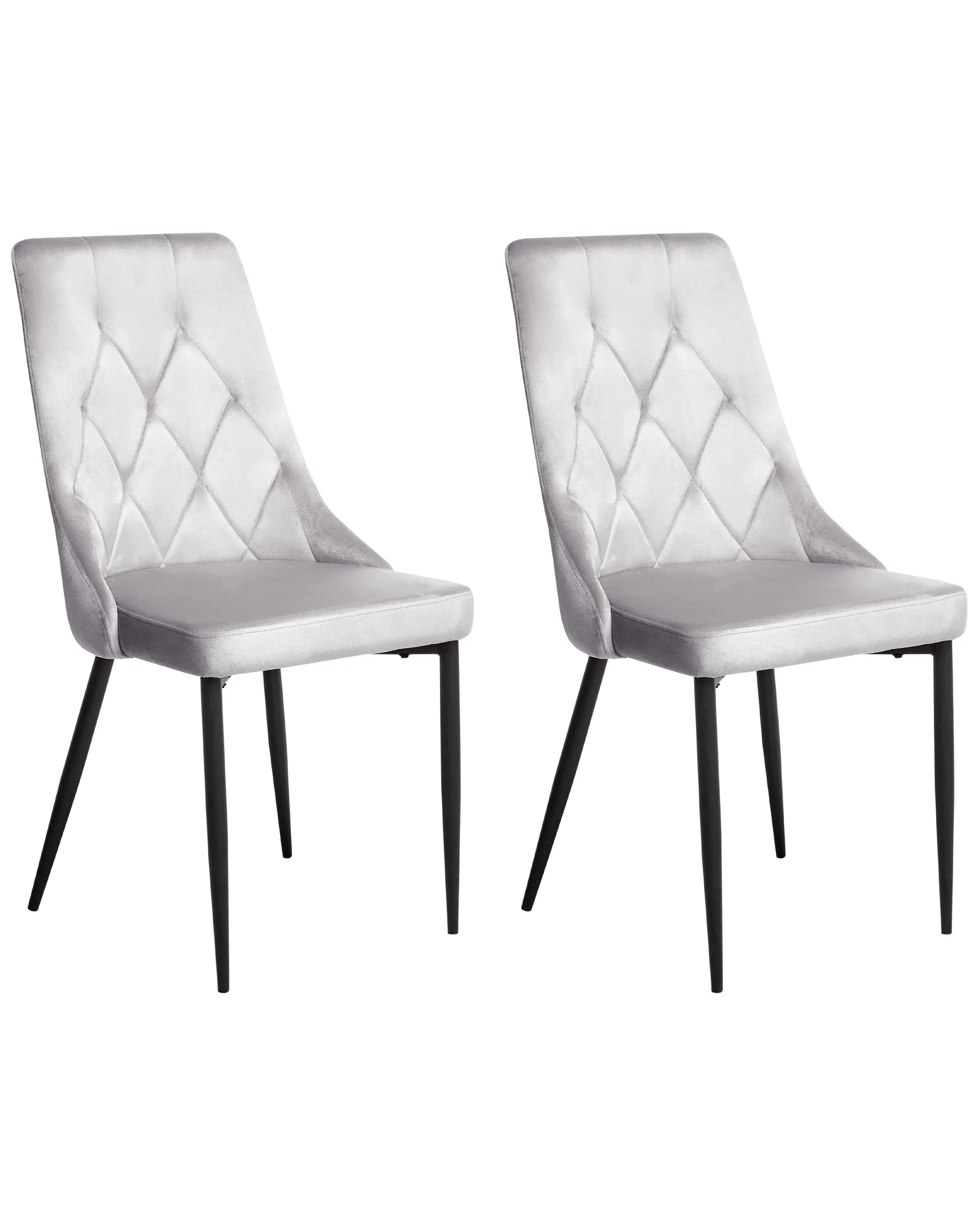 Set of 2 Dining Chairs AVENIR Velvet Light Grey