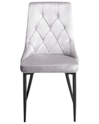 Set of 2 Dining Chairs AVENIR Velvet Light Grey