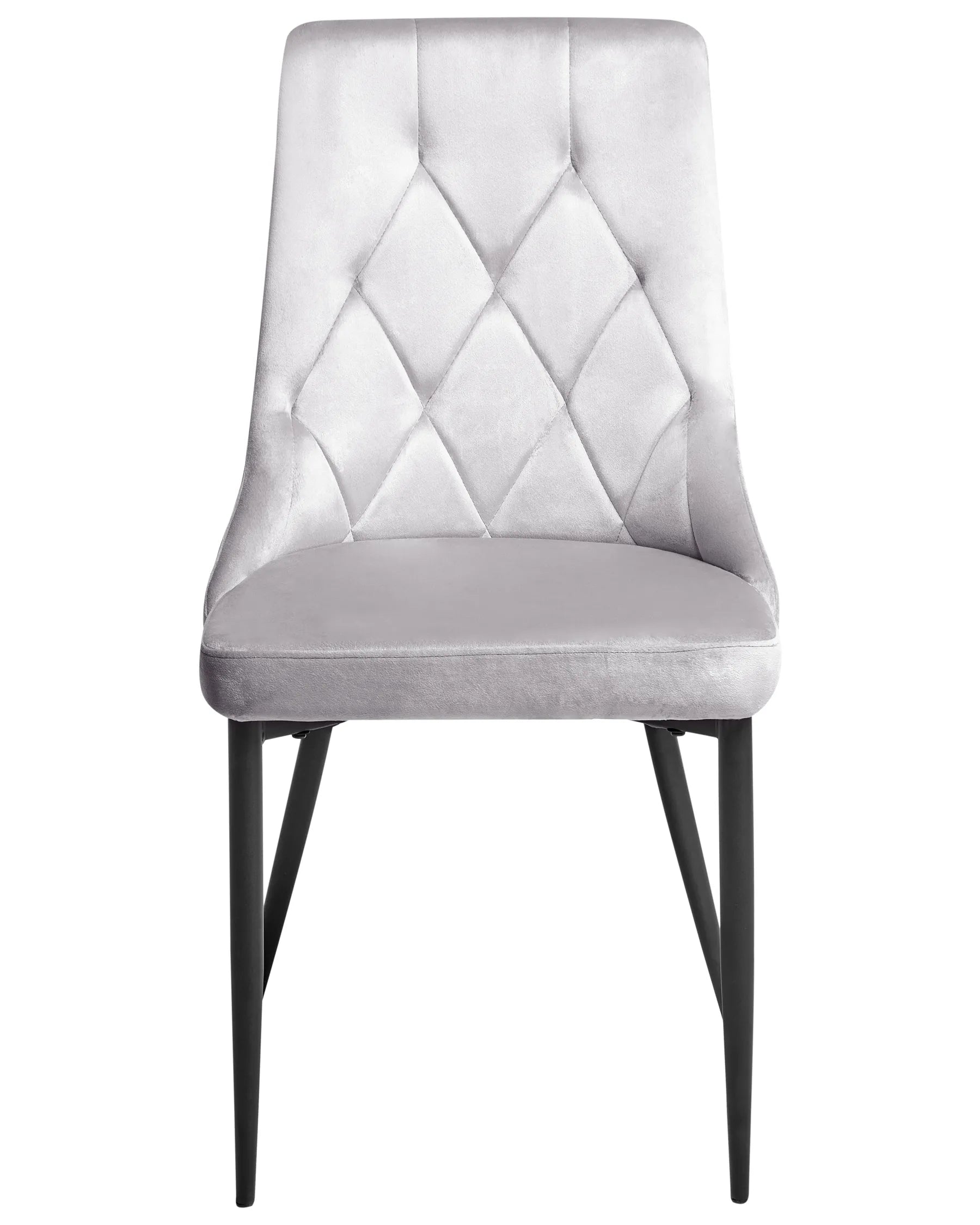 Set of 2 Dining Chairs AVENIR Velvet Light Grey