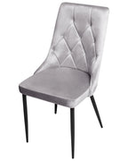 Set of 2 Dining Chairs AVENIR Velvet Light Grey