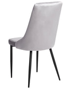 Set of 2 Dining Chairs AVENIR Velvet Light Grey