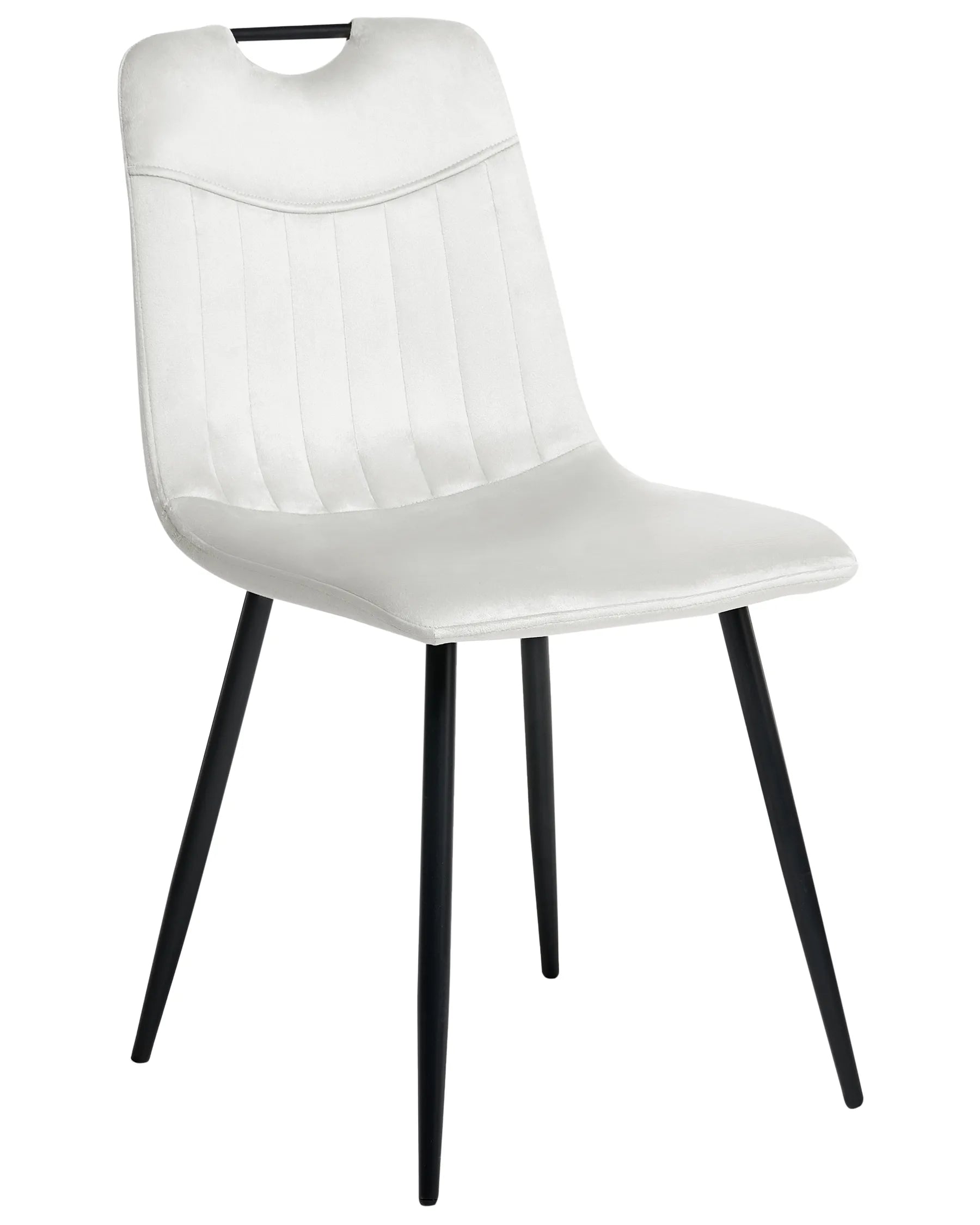 Set of 4 Dining Chairs ARGYLE Velvet Off-White