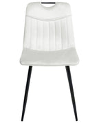 Set of 4 Dining Chairs ARGYLE Velvet Off-White