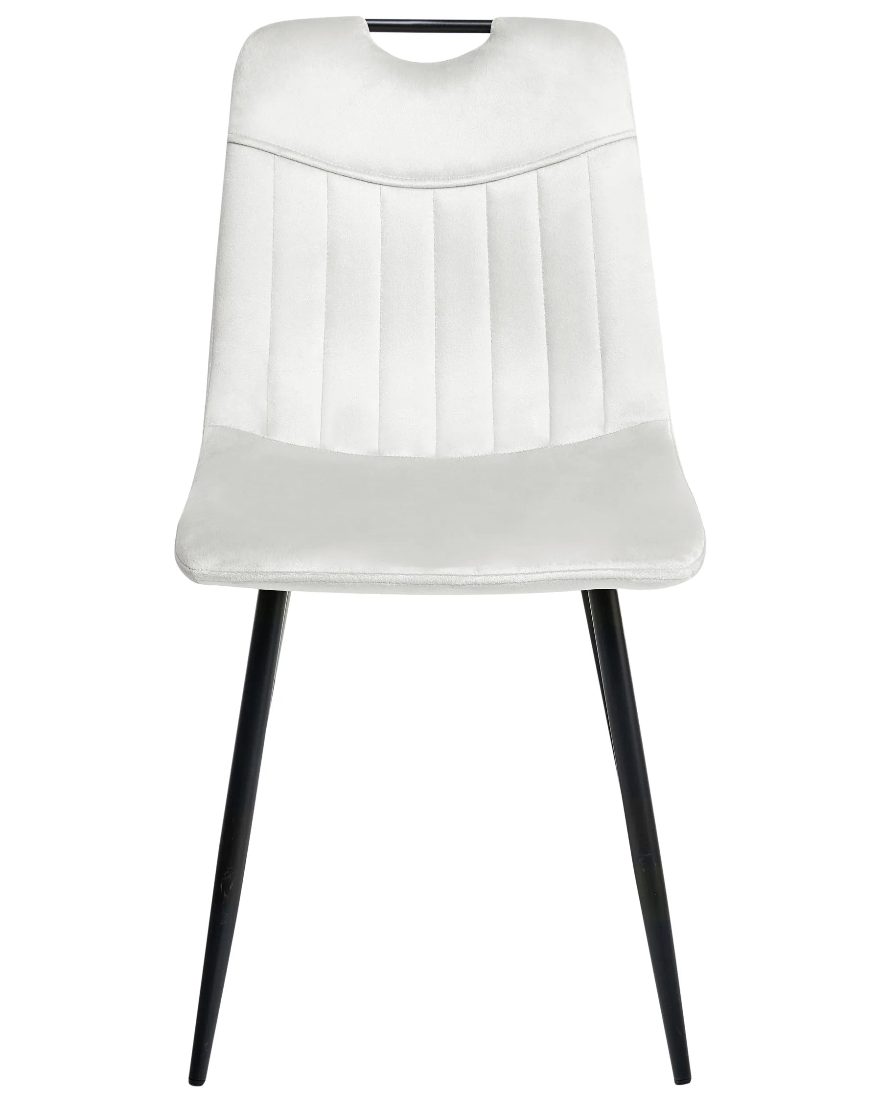 Set of 4 Dining Chairs ARGYLE Velvet Off-White