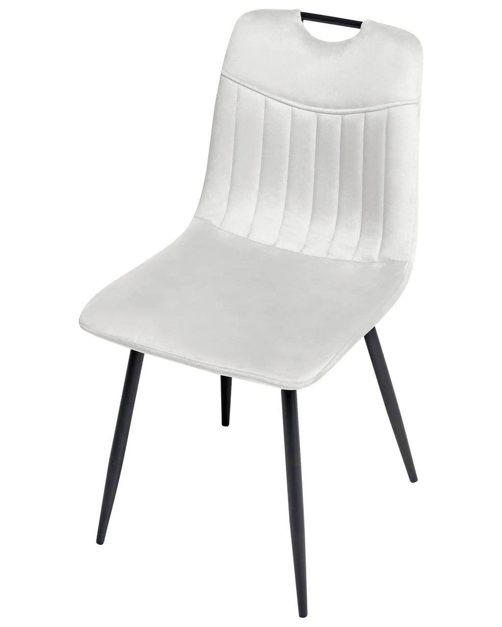 Set of 4 Dining Chairs ARGYLE Velvet Off-White