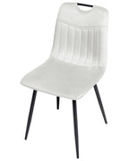 Set of 4 Dining Chairs ARGYLE Velvet Off-White