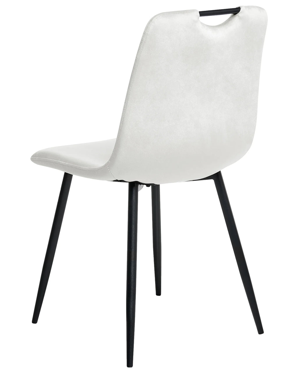 Set of 4 Dining Chairs ARGYLE Velvet Off-White