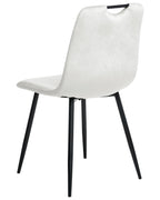 Set of 4 Dining Chairs ARGYLE Velvet Off-White