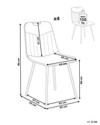 Set of 4 Dining Chairs ARGYLE Velvet Off-White