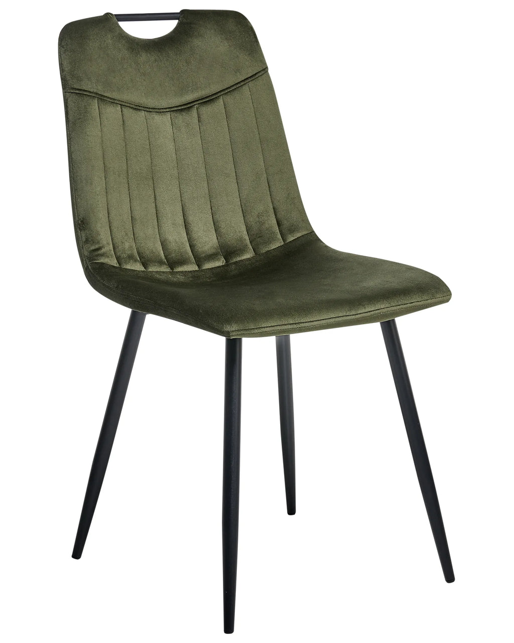 Set of 4 Dining Chairs ARGYLE Velvet Dark Green
