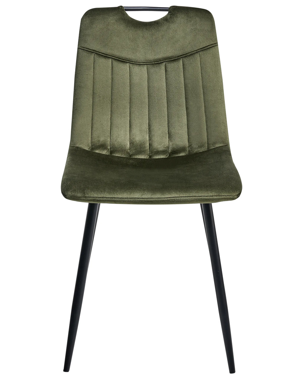 Set of 4 Dining Chairs ARGYLE Velvet Dark Green