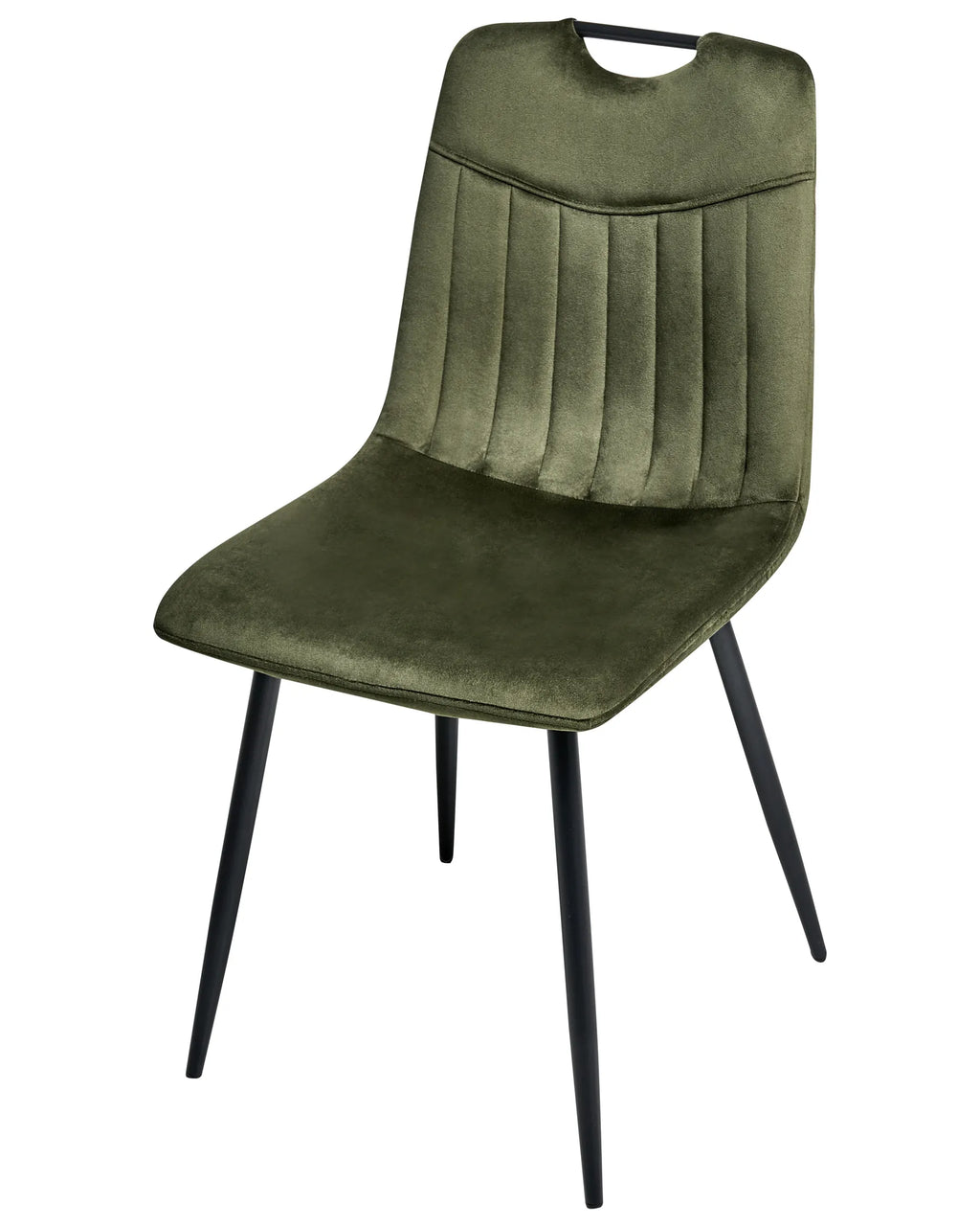 Set of 4 Dining Chairs ARGYLE Velvet Dark Green