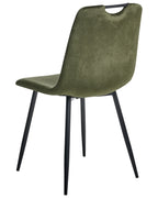 Set of 4 Dining Chairs ARGYLE Velvet Dark Green