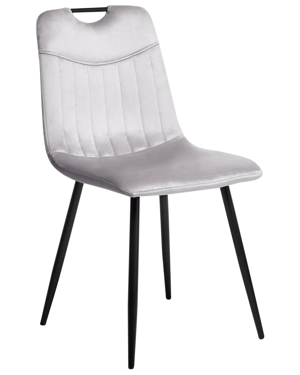 Set of 4 Dining Chairs ARGYLE Velvet Light Grey