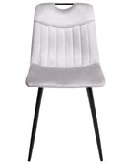 Set of 4 Dining Chairs ARGYLE Velvet Light Grey