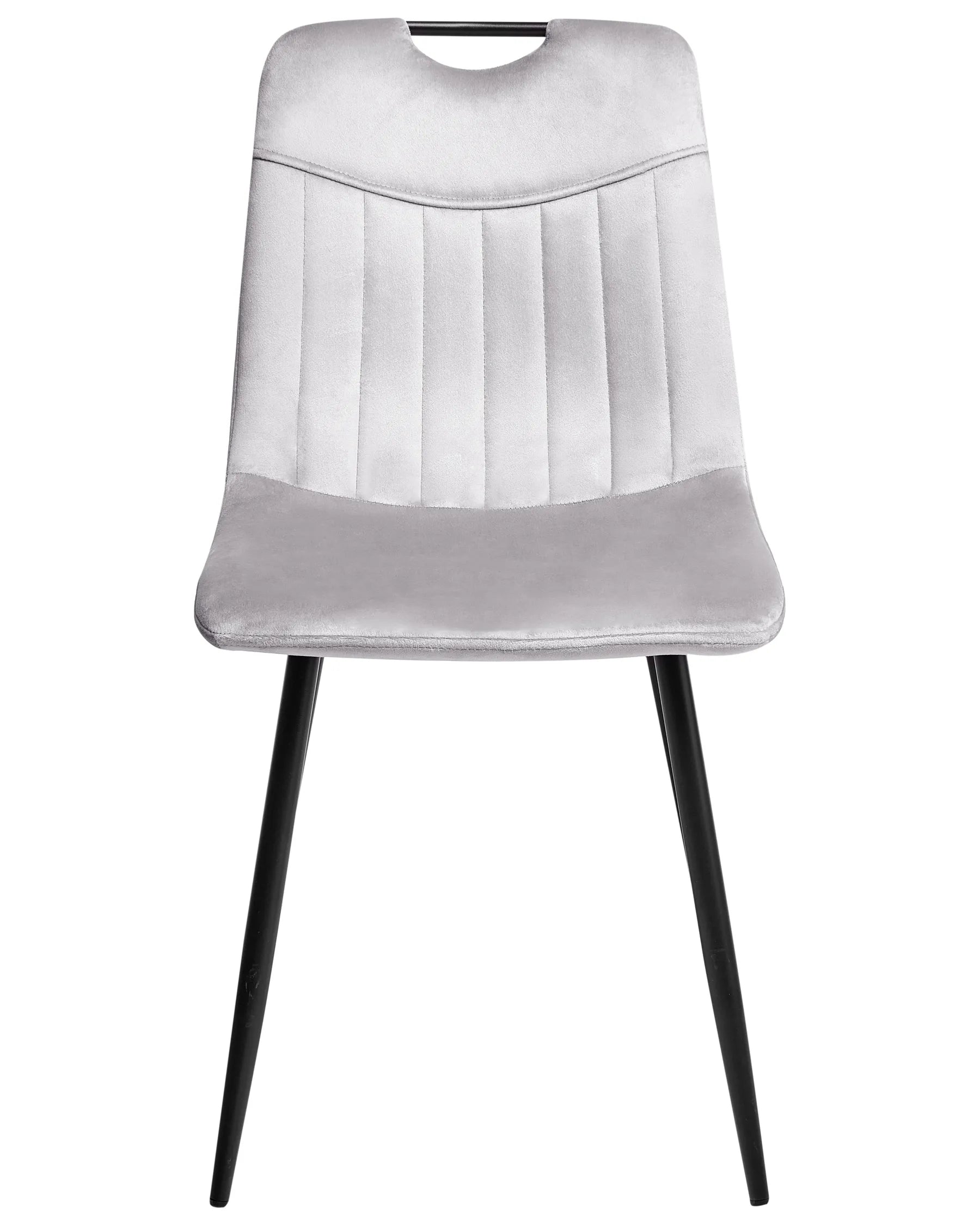 Set of 4 Dining Chairs ARGYLE Velvet Light Grey