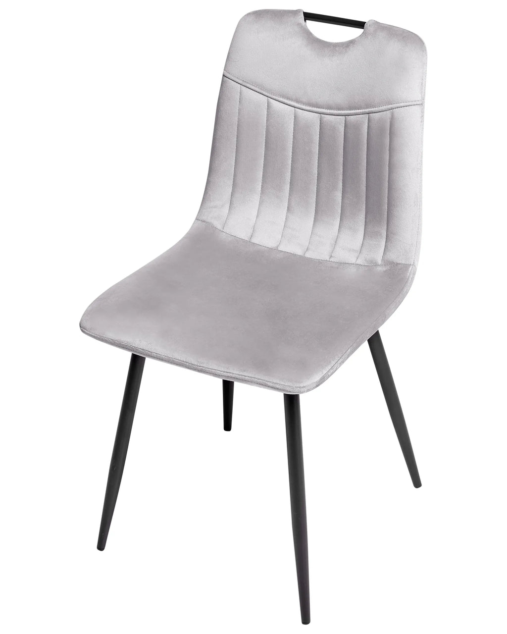 Set of 4 Dining Chairs ARGYLE Velvet Light Grey