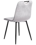 Set of 4 Dining Chairs ARGYLE Velvet Light Grey