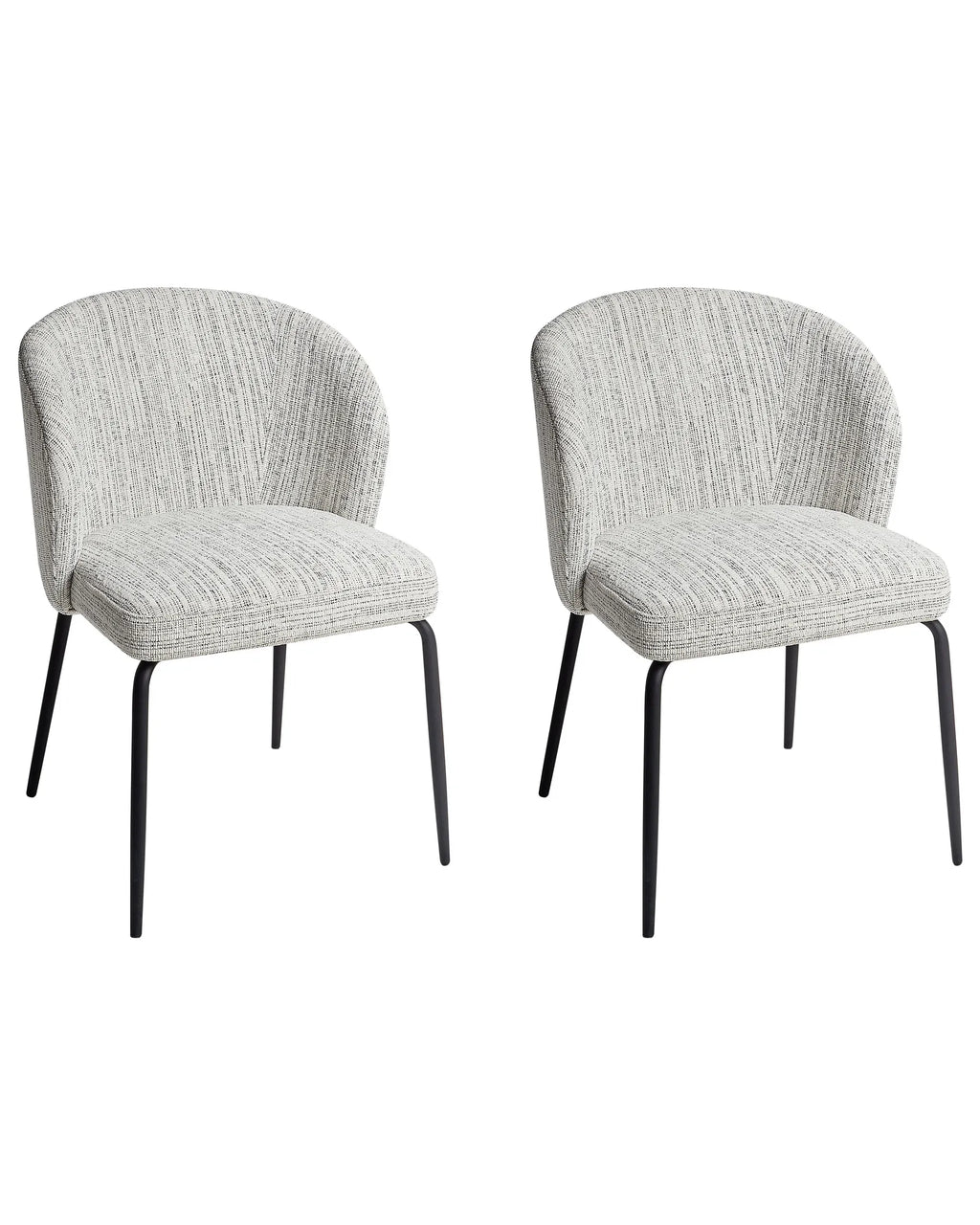 Set of 2 Dining Chairs ZANA Fabric White