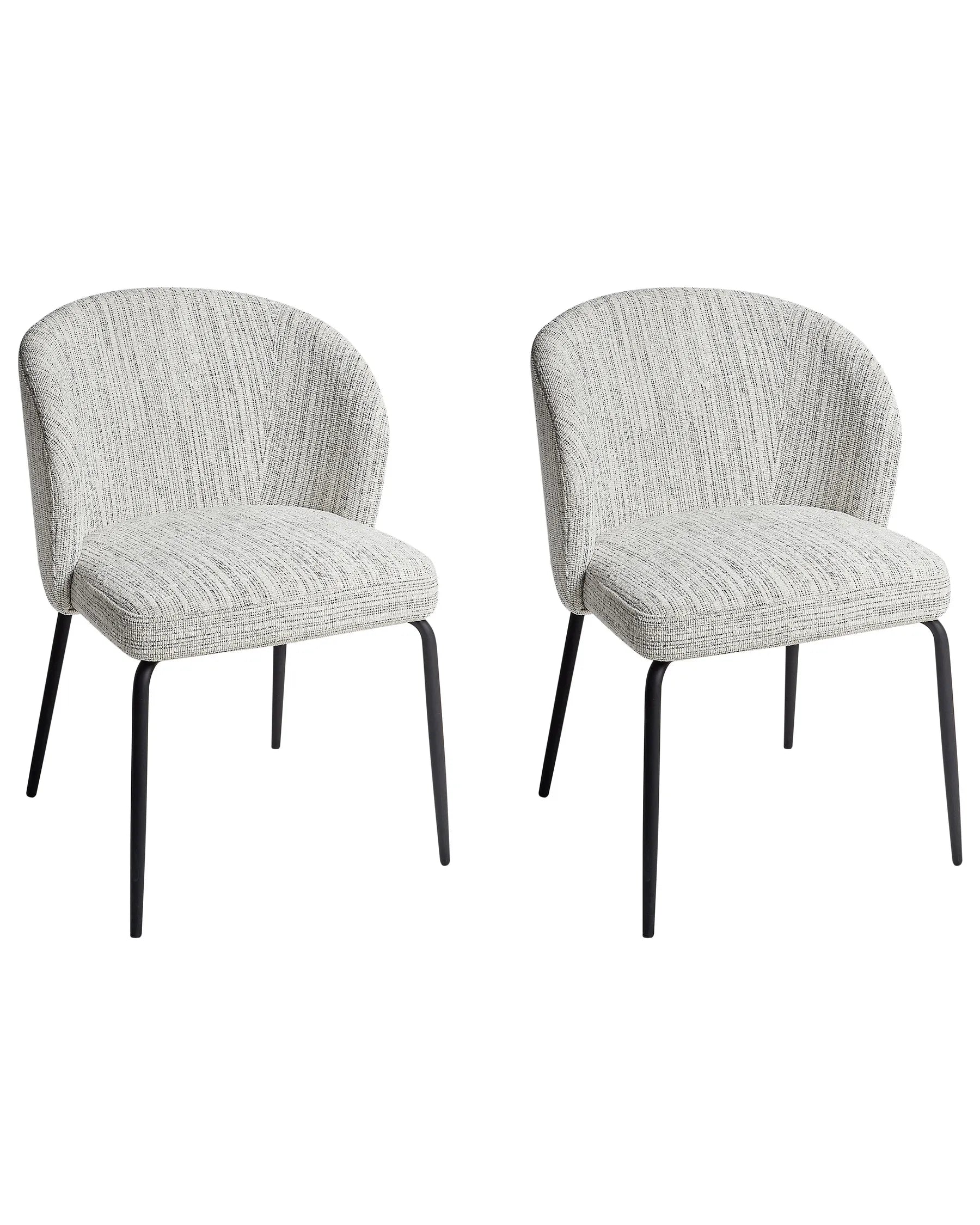 Set of 2 Dining Chairs ZANA Fabric White
