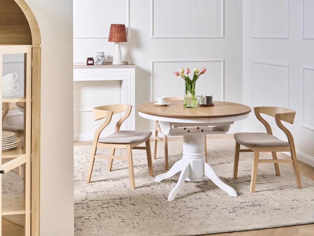 Extending Dining Table AKRON Light Ash Wood 106/150 cm 106 cm Wood