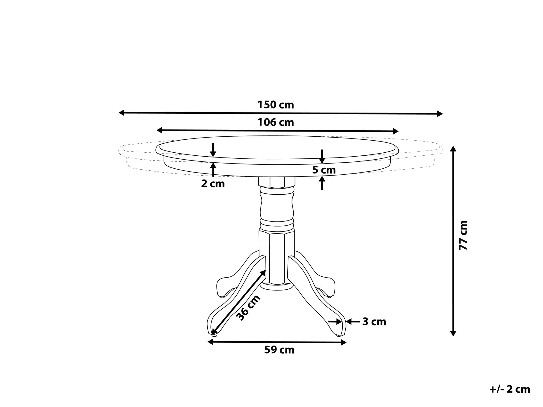 Extending Dining Table AKRON Light Ash Wood 106/150 cm 106 cm Wood