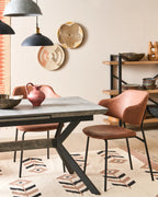 Set of 2 Dining Chairs KENAI Faux Leather Brown