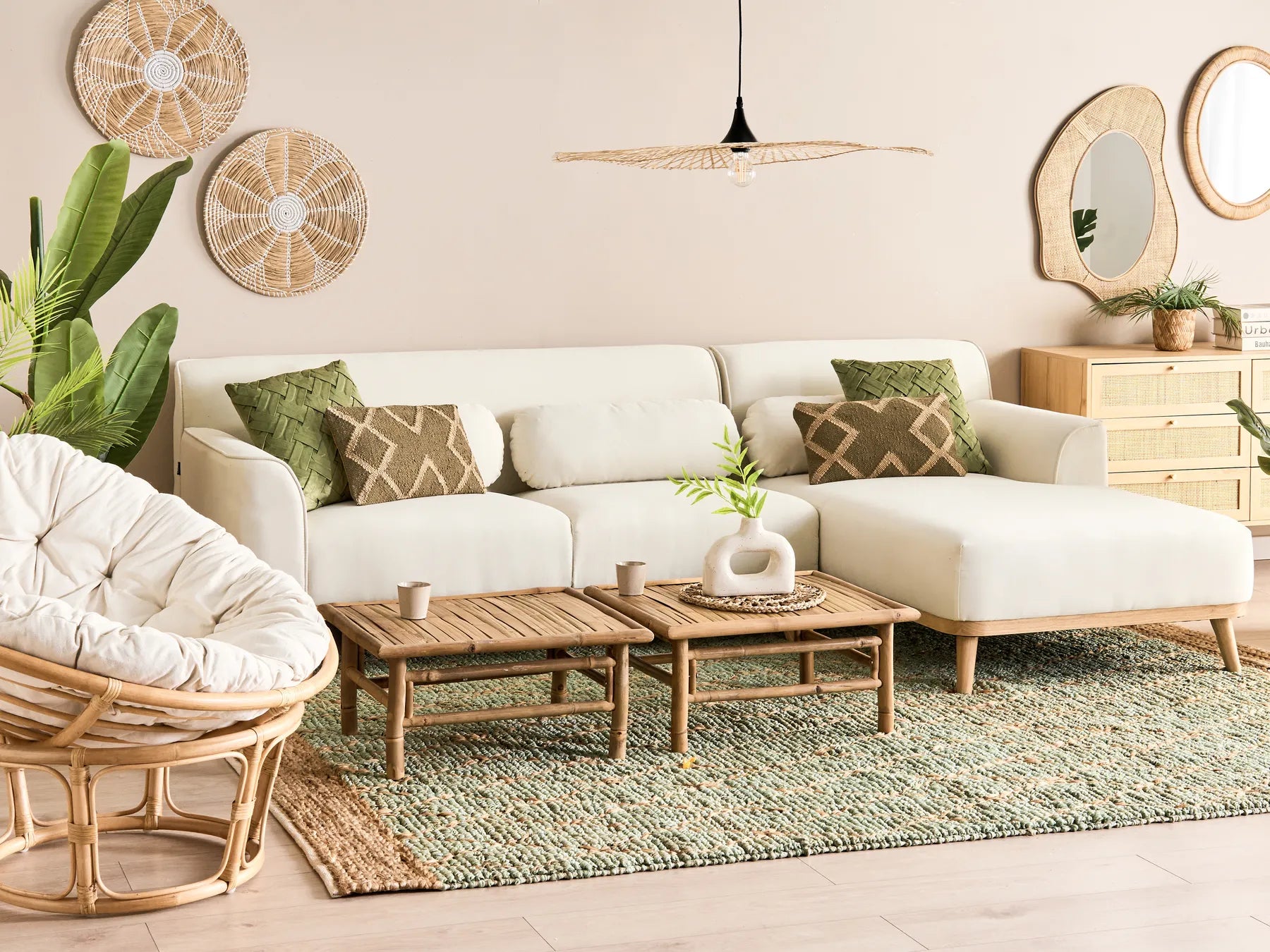 Garden Coffee Table CERRETO 55 cm 64 cm Bamboo Brown
