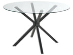 Dining Table MESTON Black 120 cm 120 cm Tempered Glass