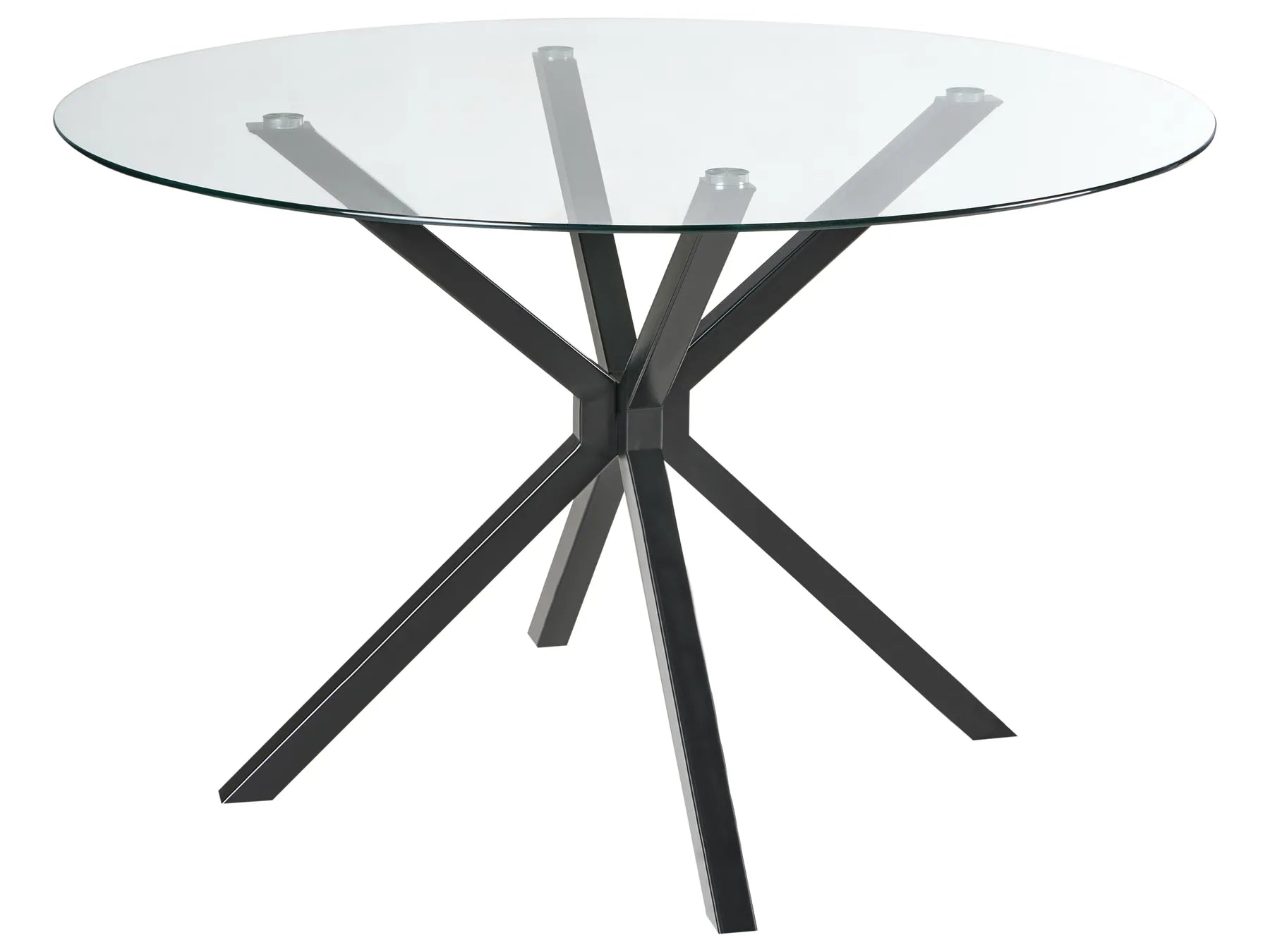 Dining Table MESTON Black 120 cm 120 cm Tempered Glass