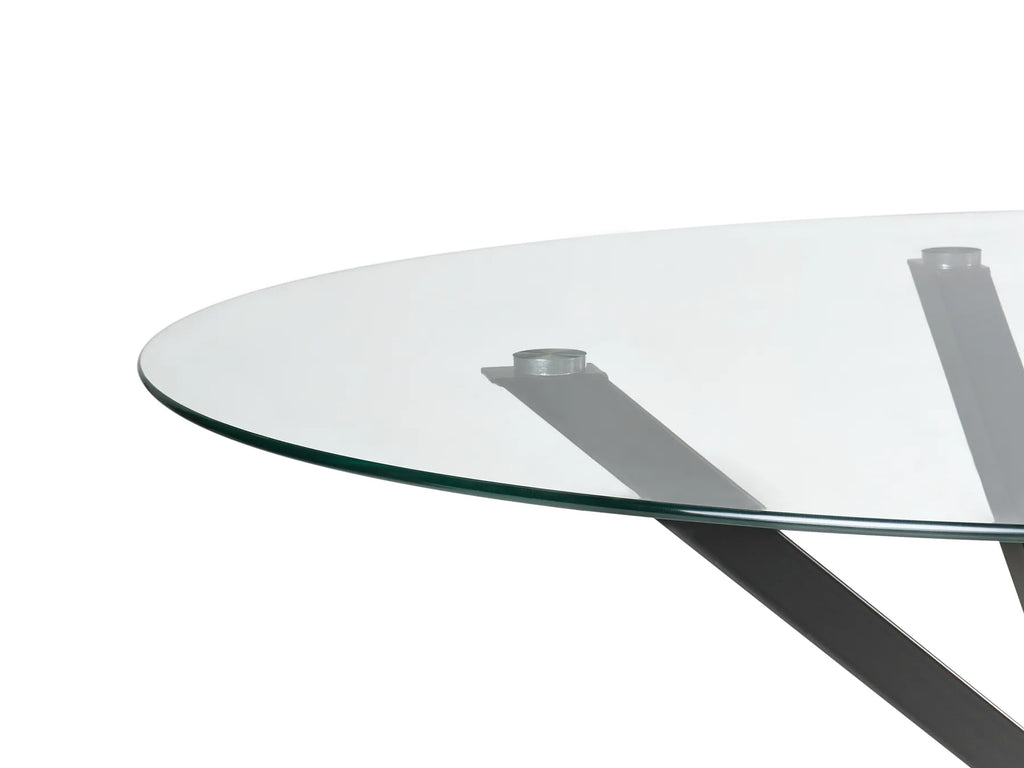 Dining Table MESTON Black 120 cm 120 cm Tempered Glass