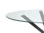 Dining Table MESTON Black 120 cm 120 cm Tempered Glass