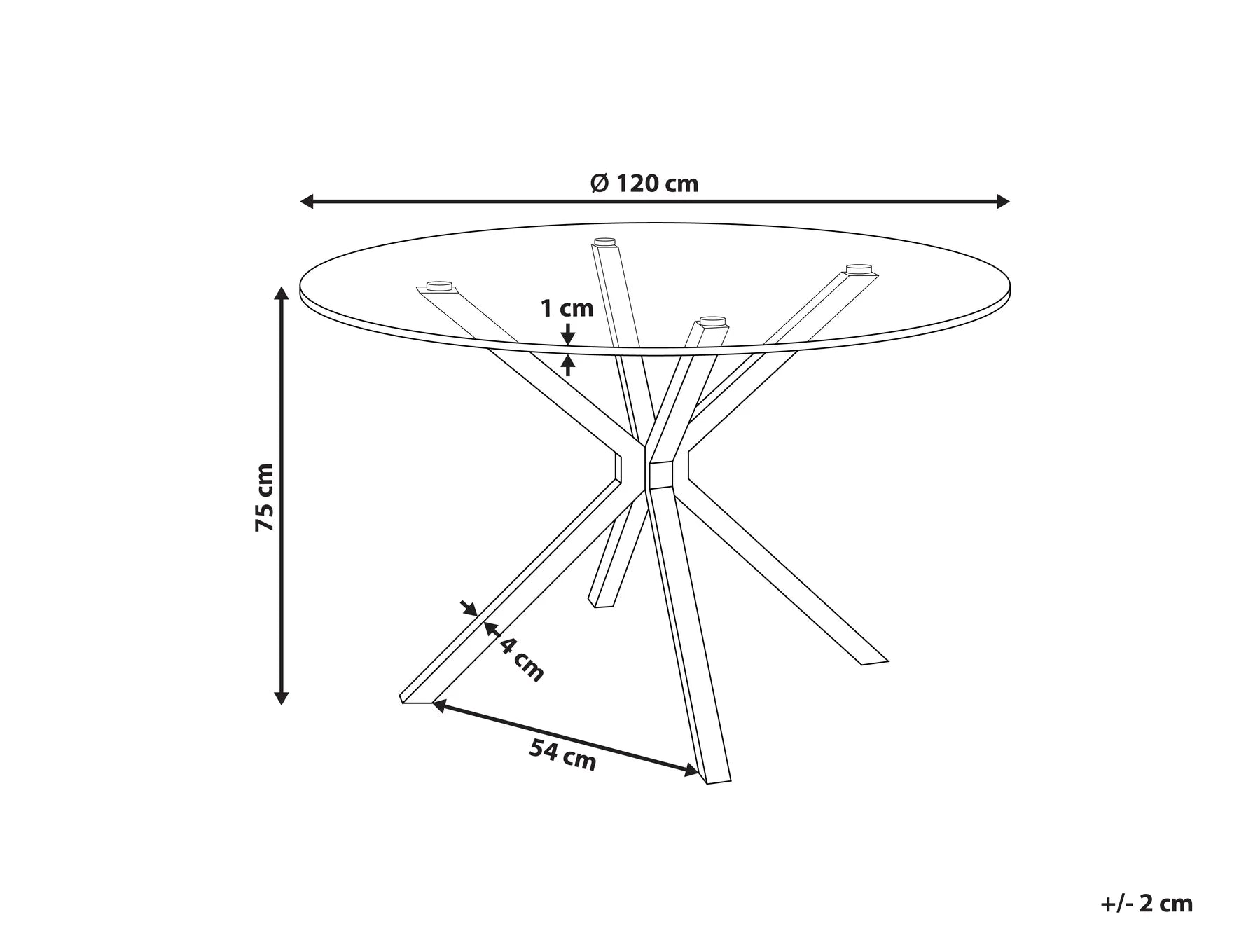 Dining Table MESTON Black 120 cm 120 cm Tempered Glass