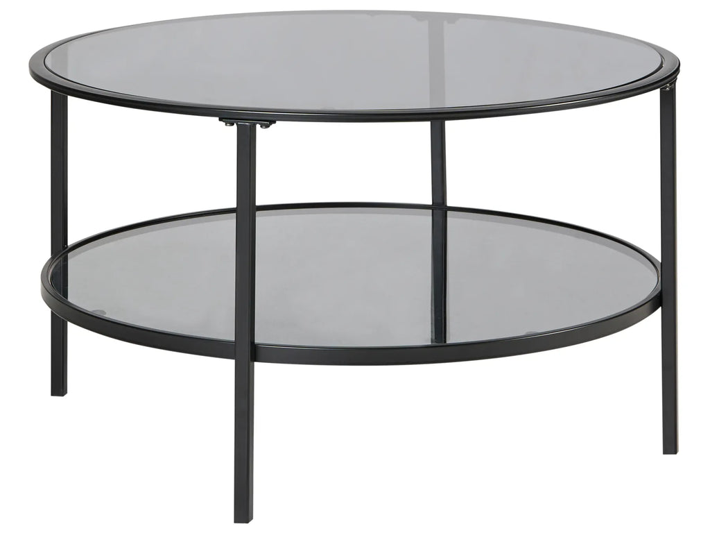 Coffee Table TELLAKA Tempered Glass Black