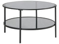 Coffee Table TELLAKA Tempered Glass Black